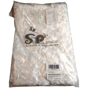 Rose Pattern Pillow Covers 18x18 White Micro Fiber Simple & Opulence 2 in Pack
